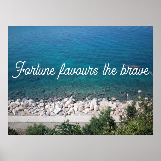 Das Glück begünstigt das tapfere Sprichwort Poster (Vorne)