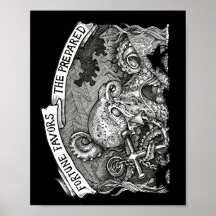 Das Glück begünstigt die vorbereitete (schwarze Rü Poster