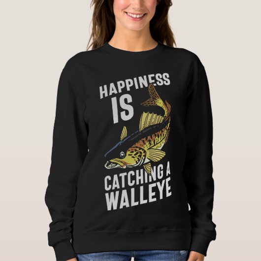 Das Glück beim Fischfang fängt ein Walleye Sweatshirt (Vorderseite)