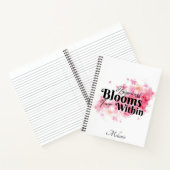 Das Glück blüht aus dem Inneren des Notebooks Notizblock (Innenseite)