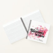 Das Glück blüht aus dem Inneren des Notebooks Notizblock (Innenseite)