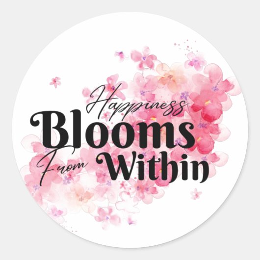 Das Glück blüht aus dem Sticker (Vorderseite)