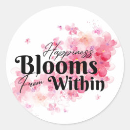 Das Glück blüht aus dem Sticker