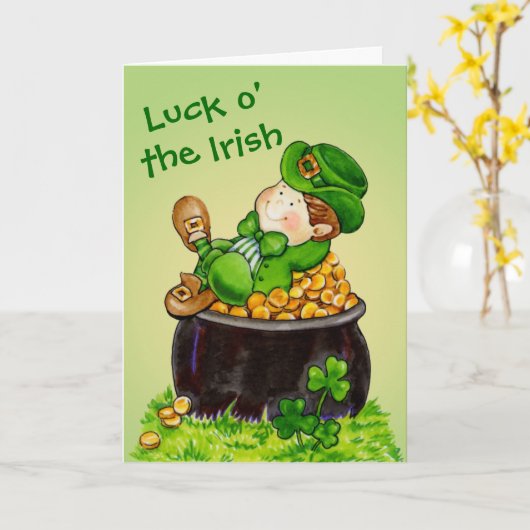 Das Glück der Iren Karte (Gelbe Blume)