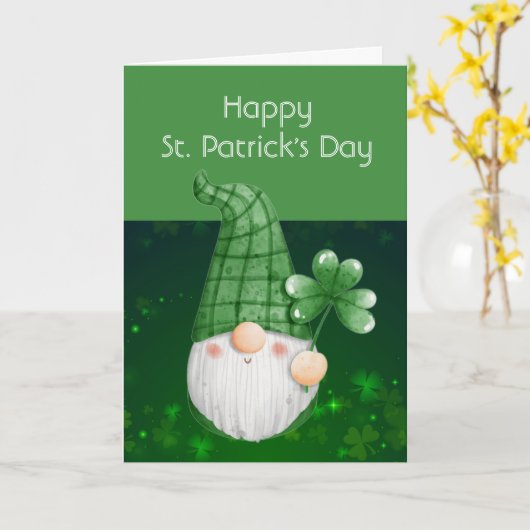Das Glück des irischen Leprechaun Fun St. Patrick' Karte (Gelbe Blume)