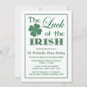 Das Glück des irischen St. Patrick's Day Einladung (Vorderseite)
