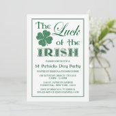 Das Glück des irischen St. Patrick's Day Einladung (Stehend Vorderseite)