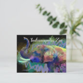 Das Glück des nasen-farbigen Elefanten Postkarte (Stehend Vorderseite)