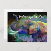 Das Glück des nasen-farbigen Elefanten Postkarte (Vorne/Hinten)