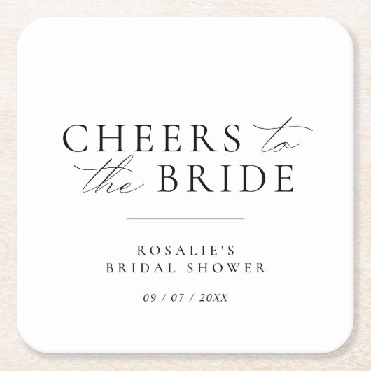 Das Glück für die Braut | Elegantes Script-Brautpa Rechteckiger Pappuntersetzer (Vorderseite)