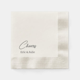 Das Glück für die Bride & Groom geprägte Zeitung N Serviette