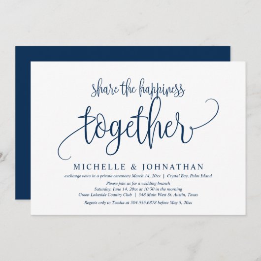 Das Glück gemeinsam teilen, Hochzeit I Einladung (Vorne/Hinten)