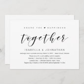 Das Glück gemeinsam teilen, Hochzeitsfeiern Einladung (Vorne/Hinten)