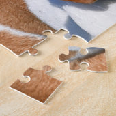 Das Glück im Basset-Hund ist ein Stick. Puzzle (Seite)