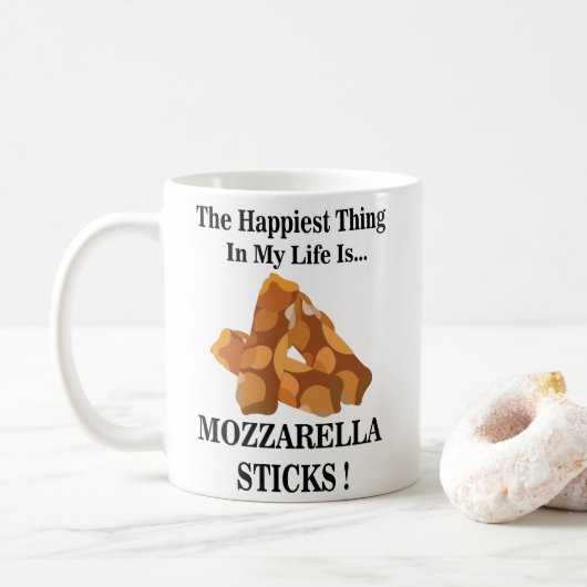 Das Glück in meinem Leben ist Mozzarella-Stöcke Kaffeetasse (Mit Donut)