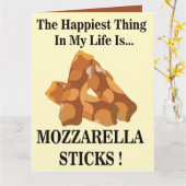Das Glück in meinem Leben ist Mozzarella-Stöcke Karte (Gelbe Blume)