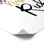 Das Glück ist das neue reiche Zitat Schwarz/Gold Poster (Ecke)