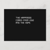 Das Glück kommt von Liebe und Hoffnung Postkarte (Vorderseite)