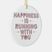 Das Glück läuft mit dir und läuft ein paar Geschen Keramik Ornament (Rechts)