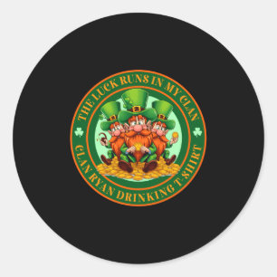 Das Glück liegt in meinem Clan Ryan St Patrick’s D Runder Aufkleber