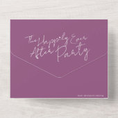 Das Glück nach der Hochzeitsfeier lila All In One Einladung (Rückseite)