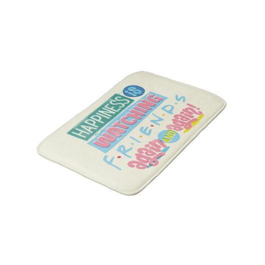 Das Glück sieht sich immer wieder FRIENDS™ an Badematte (Schrägansicht)