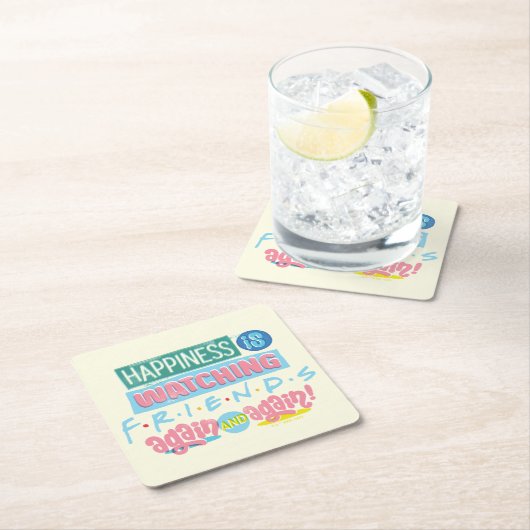 Das Glück sieht sich immer wieder FRIENDS™ an Rechteckiger Pappuntersetzer (Vor Ort)