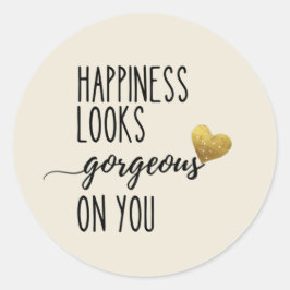 Das Glück sieht wunderbar aus Runder Aufkleber