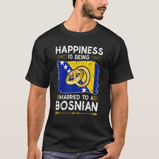 Das Glück wird einem bosnischen Bosnien-Fla Verhei T-Shirt (Vorderseite)