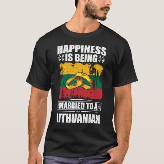 Das Glück wird einem Litauer Verheiratet T-Shirt (Vorderseite)