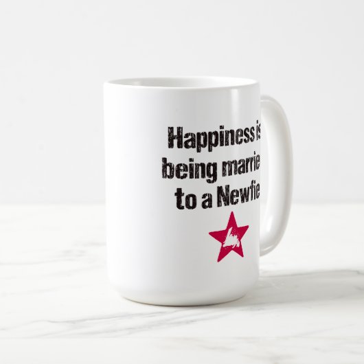 Das Glück wird einem Newfie verheiratet Kaffeetasse (VorderseiteRechts)