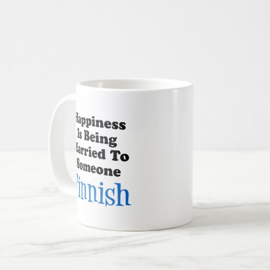 Das Glück wird jemandem aus Finnland Verheiratet Kaffeetasse (Vorderseite Links)