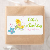 Das glückliche Butterfly-Etikett für die Geburtsta (Insitu)