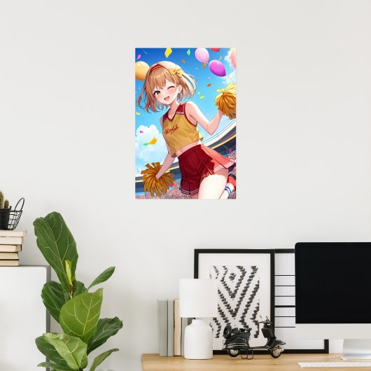 Das glückliche Cheerleader Poster (Heimbüro)