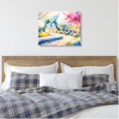 Das glückliche Dorf Leinwanddruck (Insitu (Schlafzimmer))