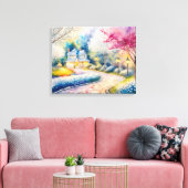 Das glückliche Dorf Leinwanddruck (Insitu (Wohnzimmer))