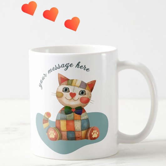 Das glückliche, farbenfrohe Patchwork ist einzigar Kaffeetasse