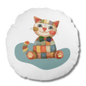 Das glückliche, farbenfrohe Patchwork ist einzigar Rundes Kissen