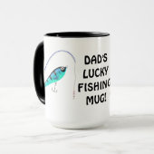 Das glückliche Fischen des Vaters trägt Tasse zur (Vorderseite Links)