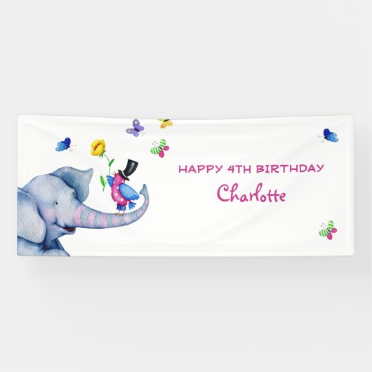 Das glückliche Gesicht des Elefanten Banner (Horizontal)