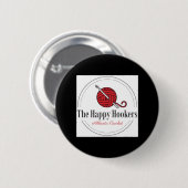 Das glückliche Häkelarbeit-Logo Knopf-Schwarze H Button (Vorne & Hinten)