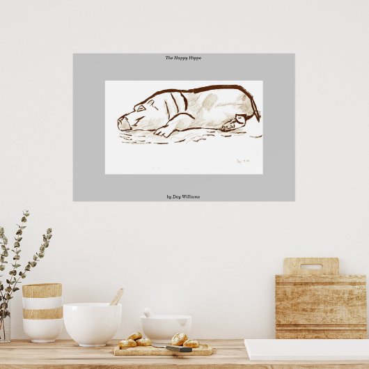 Das glückliche Hippo Poster (Küche)