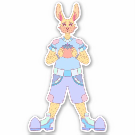 Das glückliche Kaninchen Aufkleber (Vorderseite)