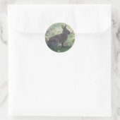 Das glückliche Kaninchen Runder Aufkleber (Tasche)