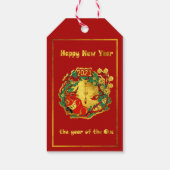 Das glückliche neue Jahr des Ochs in China Geschenkanhänger (Rückseite)