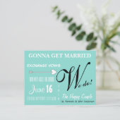 Das glückliche Paar, das wir Save the Date Postkar Ankündigungspostkarte (Stehend Vorderseite)