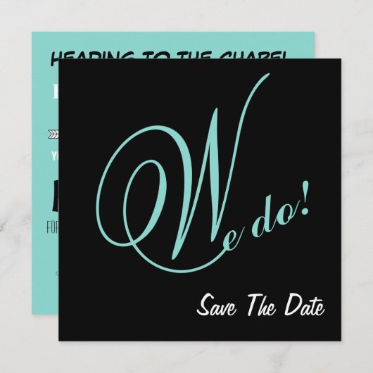 Das glückliche Paar, das wir speichern das Datum A Einladung (Vorne/Hinten)