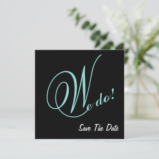 Das glückliche Paar, das wir speichern das Datum A Einladung (Stehend Vorderseite)