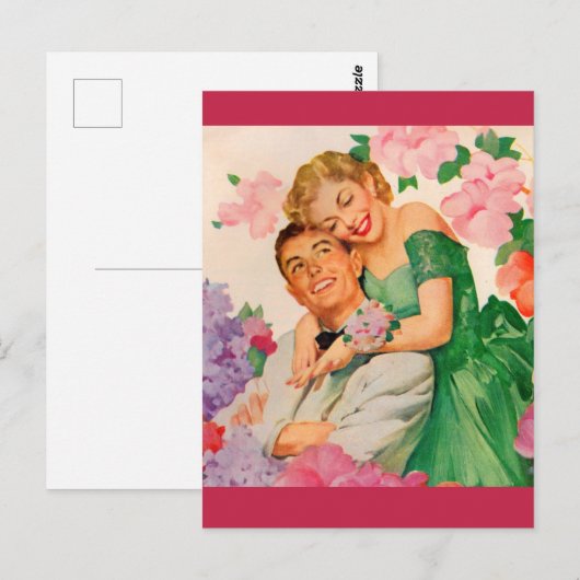 das glückliche Paar Postkarte (Vorne/Hinten)