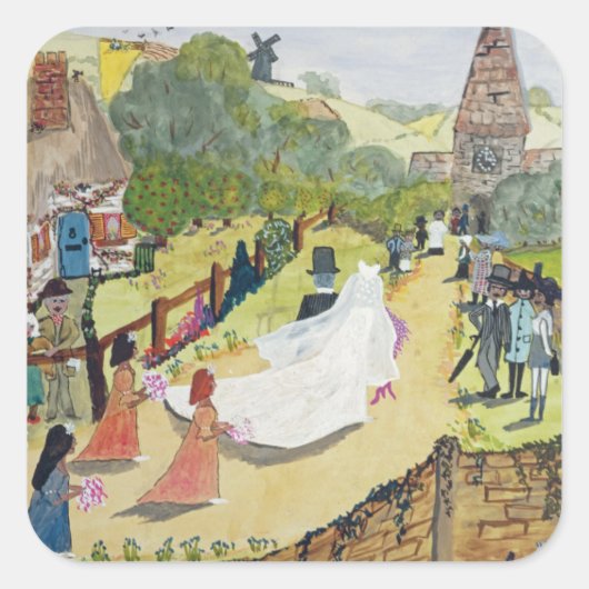 Das glückliche Paar Quadratischer Aufkleber (Vorderseite)